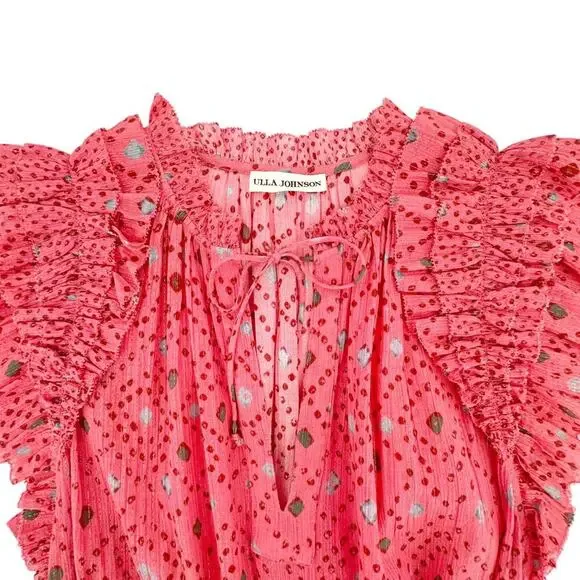 ULLA JOHNSON Linnea Dress in Hibiscus 0 - Picture 6 of 9